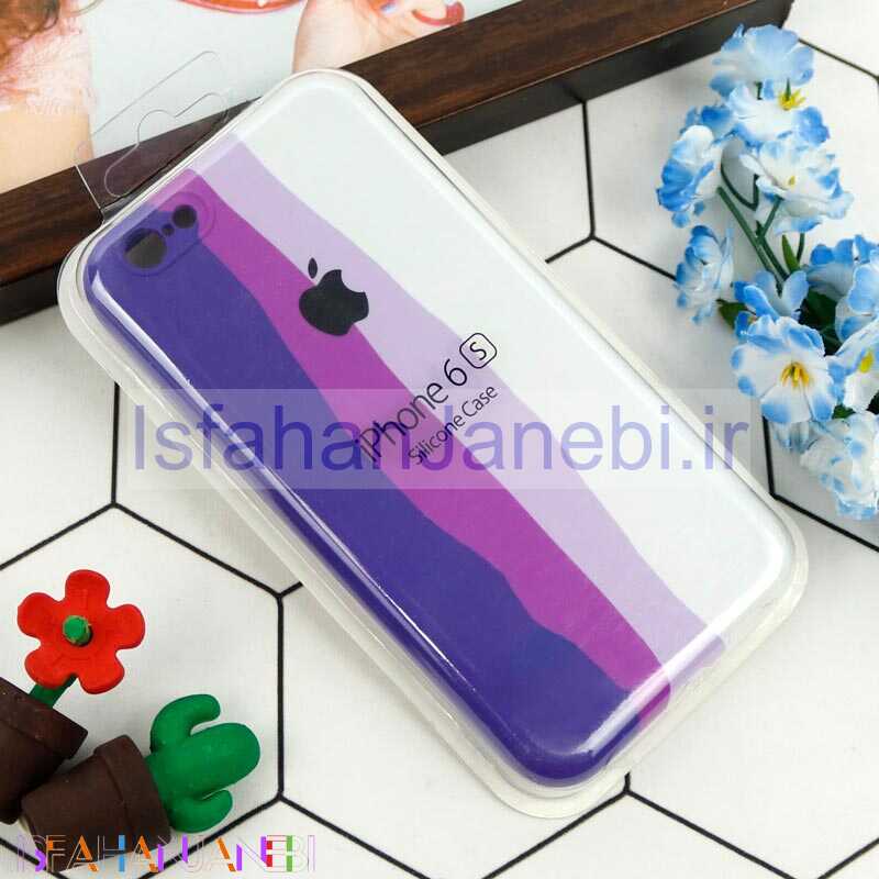 اصفهان جانبی-قاب سیلیکونی اورجینال رنگین کمانی محافظ لنزدار iPhone 6 کد 9