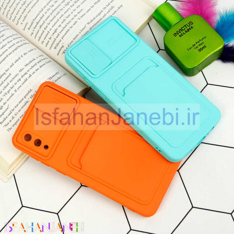 اصفهان جانبی-قاب سیلیکونی جاکارتی دار محافظ لنزکشویی Samsung Galaxy A02