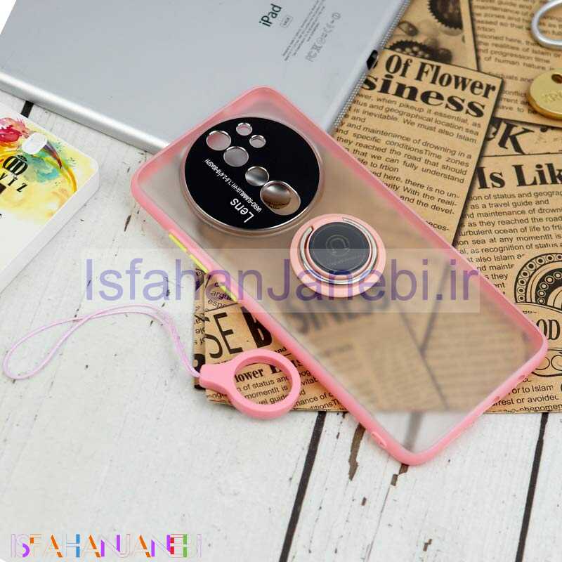 اصفهان جانبی-قاب مات محافظ لنزدار فلزی + هولدر و آویز حلقه ای Xiaomi Redmi Note 8 Pro