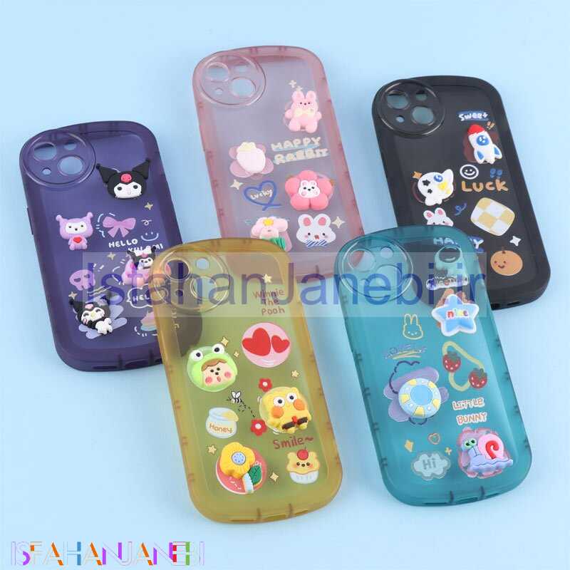 اصفهان جانبی-قاب Fashion Case آیفون 13 عروسک برجسته محافظ لنزدار