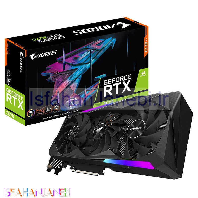 اصفهان جانبی-کارت گرافیک GIGABYTE Aorus GeForce RTX3070 Master 8GB GDDR6 256Bit