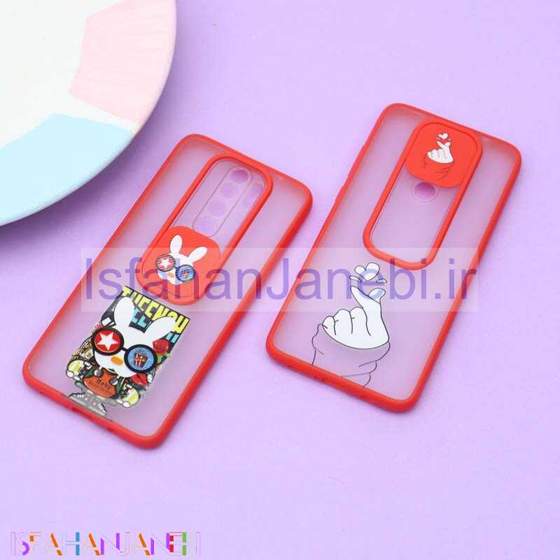 اصفهان جانبی-قاب محافظ لنز دار کشویی طرحدار قرمز Xiaomi Redmi Note 8 Pro