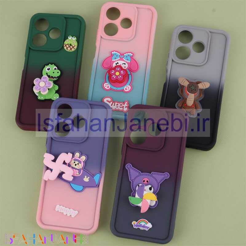 اصفهان جانبی-قاب سیلیکونی شیائومی Redmi 13 4G / Redmi 13 5G اسپینردار محافظ لنزدار دورنگ