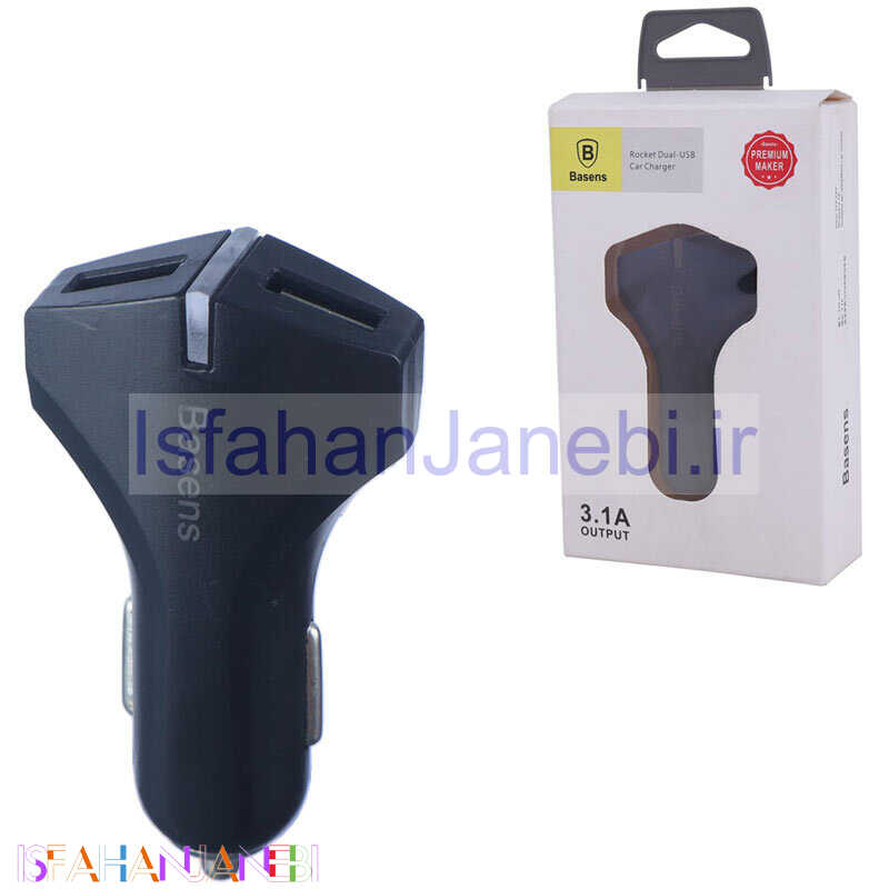 اصفهان جانبی-شارژر فندکی فست شارژ Basens MLE-02 3.1A 15.5W