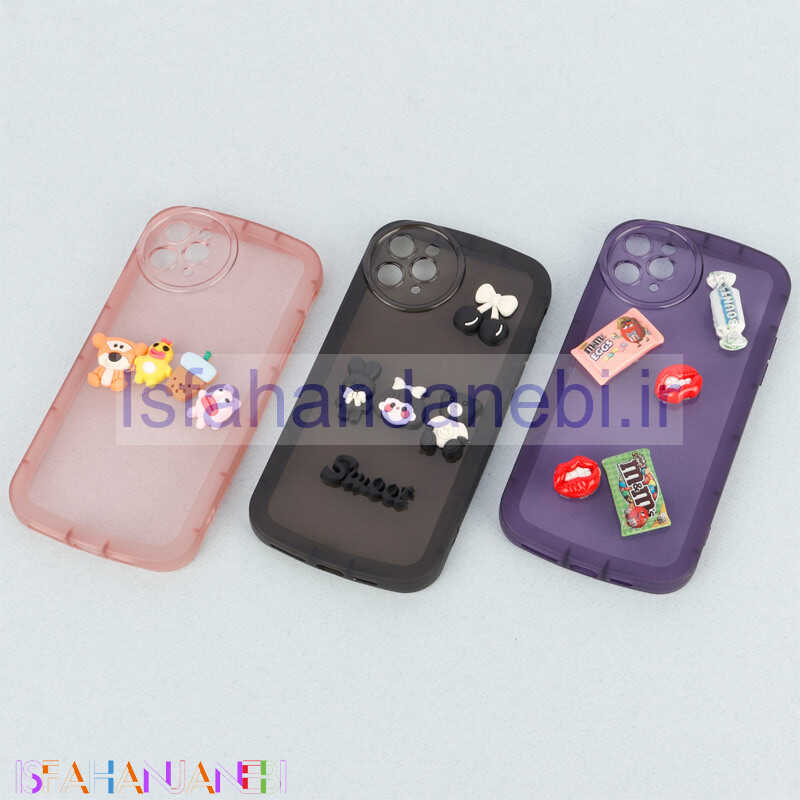 اصفهان جانبی-قاب متال ژله ای عروسک برجسته محافظ لنزدار iPhone 11 Pro Max