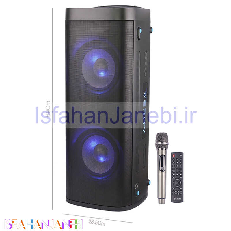 اصفهان جانبی-اسپیکر چمدانی بلوتوثی وریتی V-PS2508 + میکروفون و ریموت کنترل