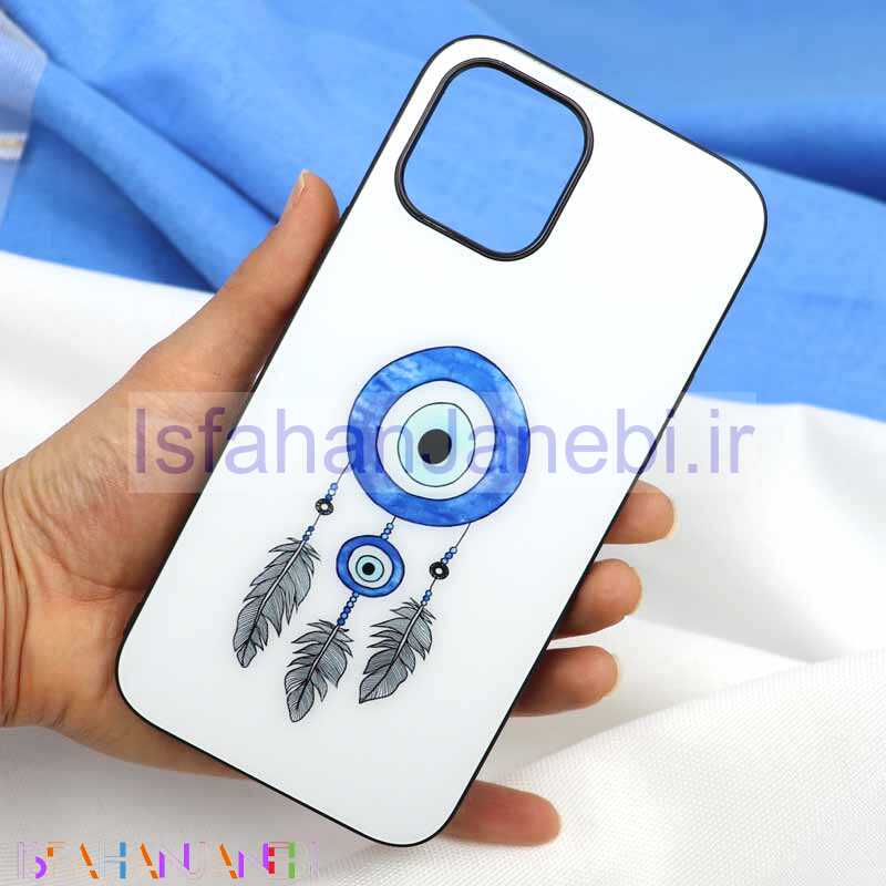 اصفهان جانبی-قاب پشت گلسی طرح چشم و نظر iPhone 12 Pro Max