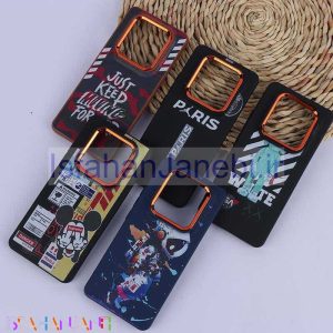 اصفهان جانبی-قاب چرمی شیائومی Redmi Note 14 Pro 4G طرح دار دور محافظ لنز متال