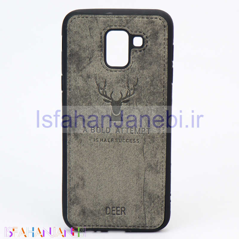 اصفهان جانبی-قاب چرمی طرح گوزن Samsung J6 خاکستری