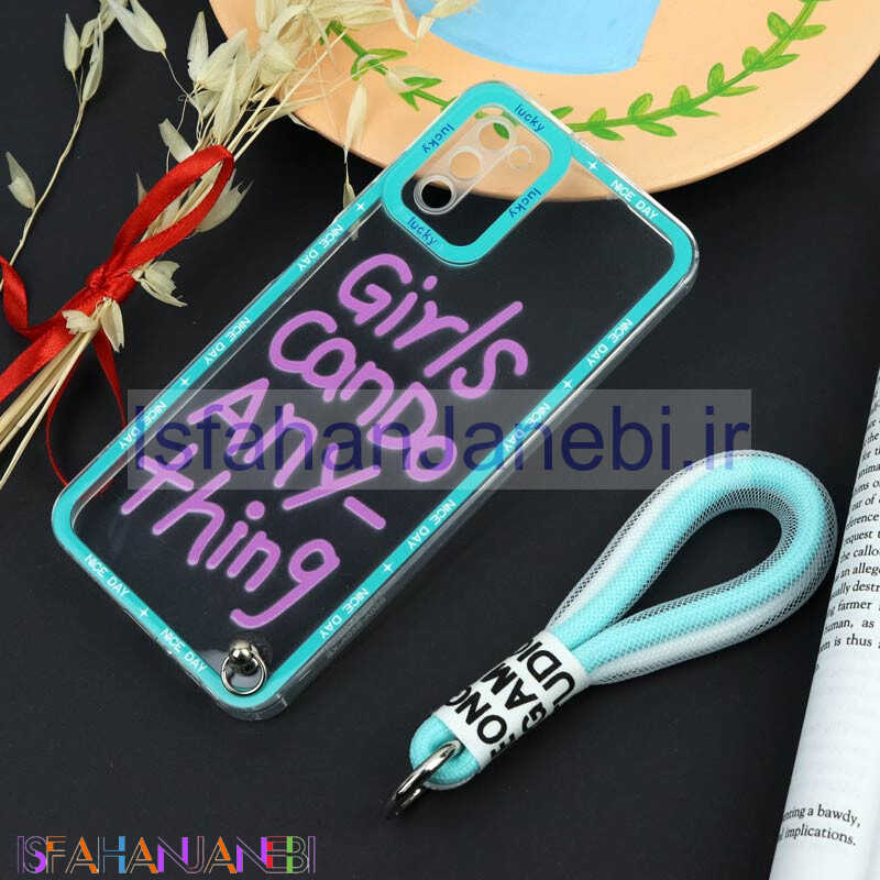 اصفهان جانبی-قاب طرحدار Girls Can Do محافظ لنزدار + بند آویز لنیارد Samsung Galaxy A03s / A02s