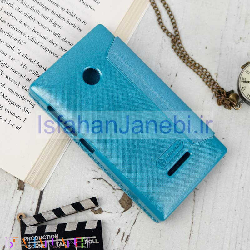 اصفهان جانبی-کیف اورجینال کلاسوری Sparkle نیلکین Microsoft Lumia 435 آبی