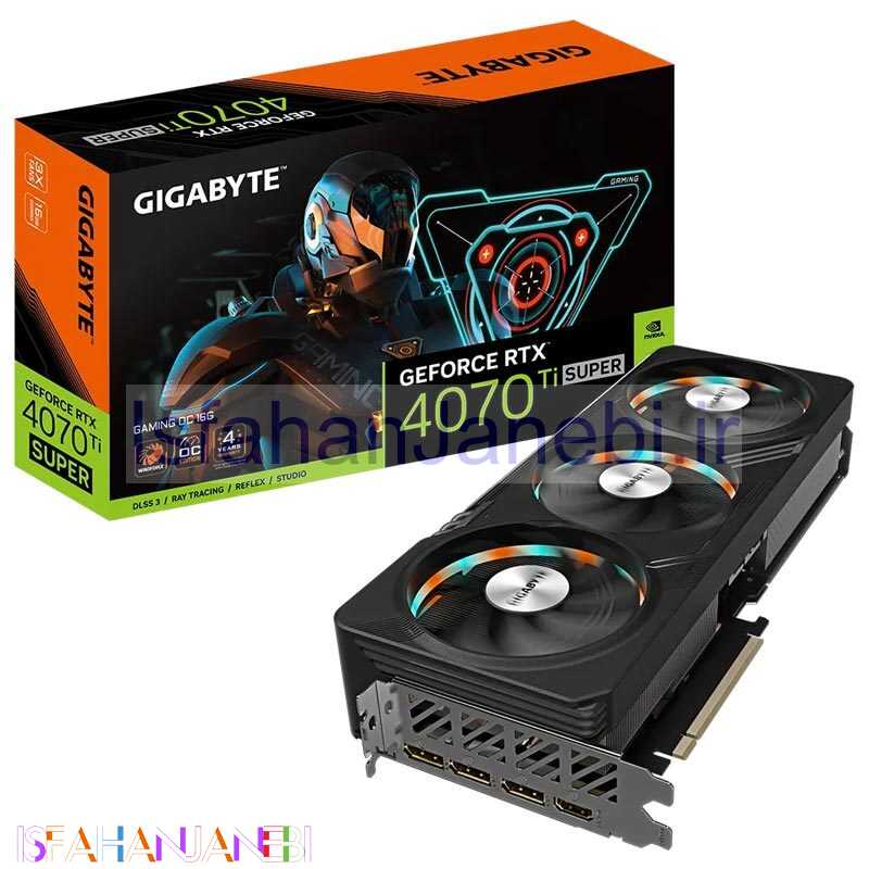 اصفهان جانبی-کارت گرافیک Gigabyte GeForce RTX 4070 Ti SUPER GAMING OC 16GB GDDR6X 256Bit