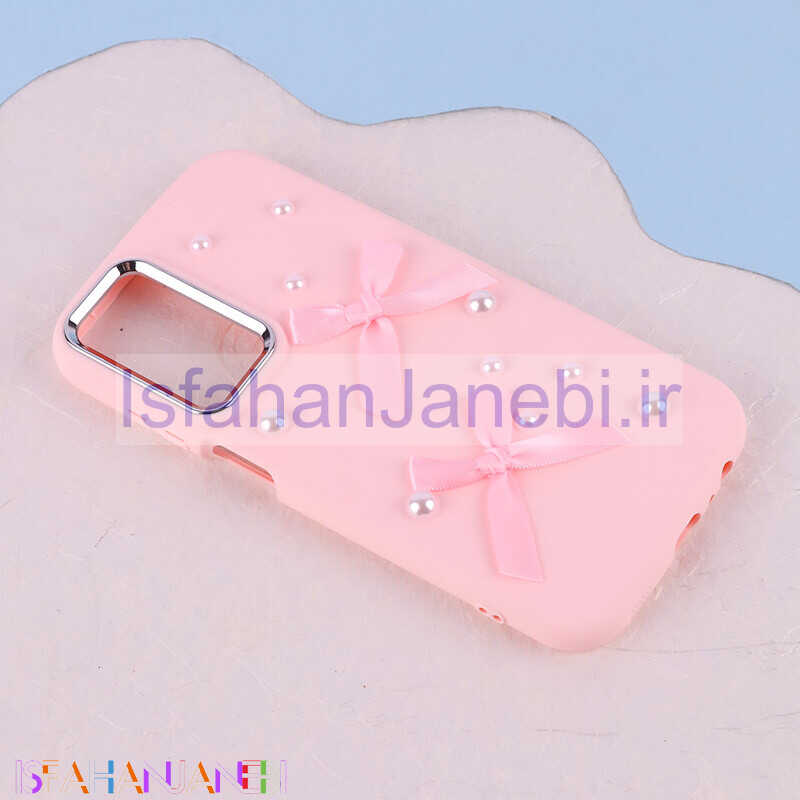 اصفهان جانبی-قاب سیلیکونی سامسونگ Galaxy A15 پاپیونی مرواریدی دور محافظ متال