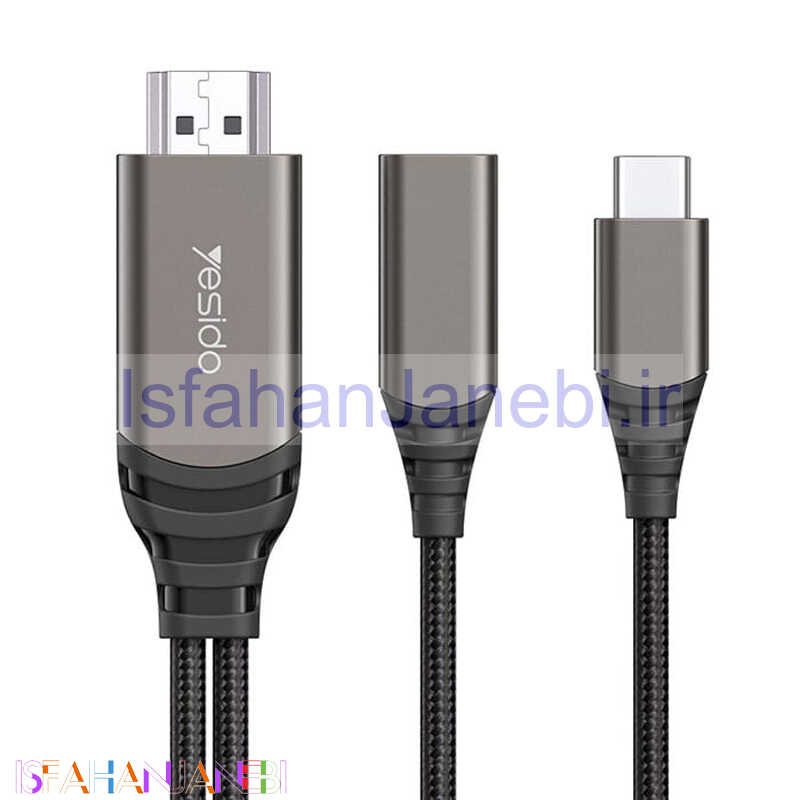 اصفهان جانبی-کابل تبدیل Yesido HM07 Type-C to HDMI 4k 2m