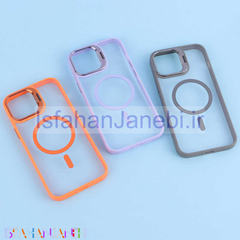 اصفهان جانبی-قاب PC مگ سیف استندشو با محافظ لنز رینگی آیفون iPhone 12 Pro Max