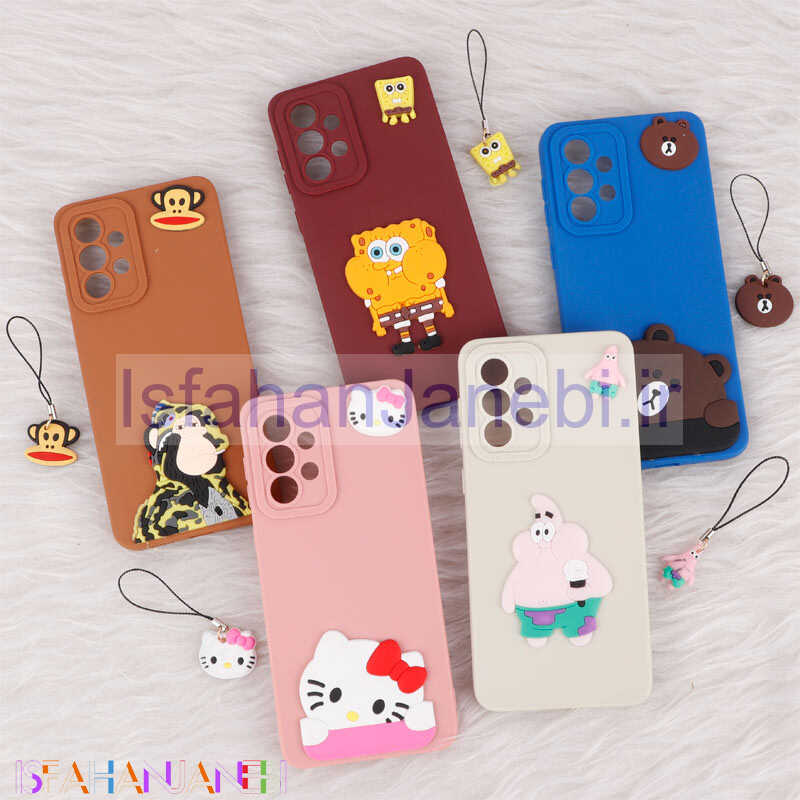 اصفهان جانبی-قاب عروسکی برجسته محافظ لنزدار Samsung Galaxy A33 5G + آویز