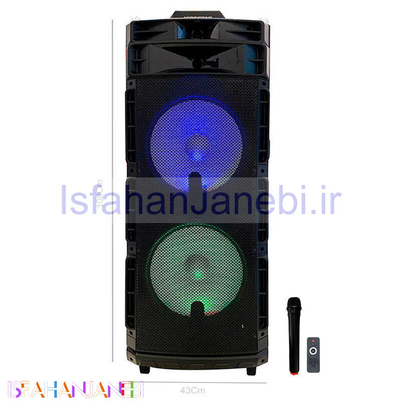اصفهان جانبی-اسپیکر چمدانی بلوتوثی رم و فلش خور KingStar KBS682DJ + میکروفون و ریموت کنترل