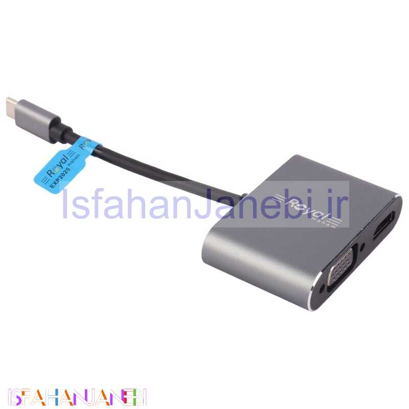 اصفهان جانبی-هاب 4 پورت Type-C رویال RHC-2001