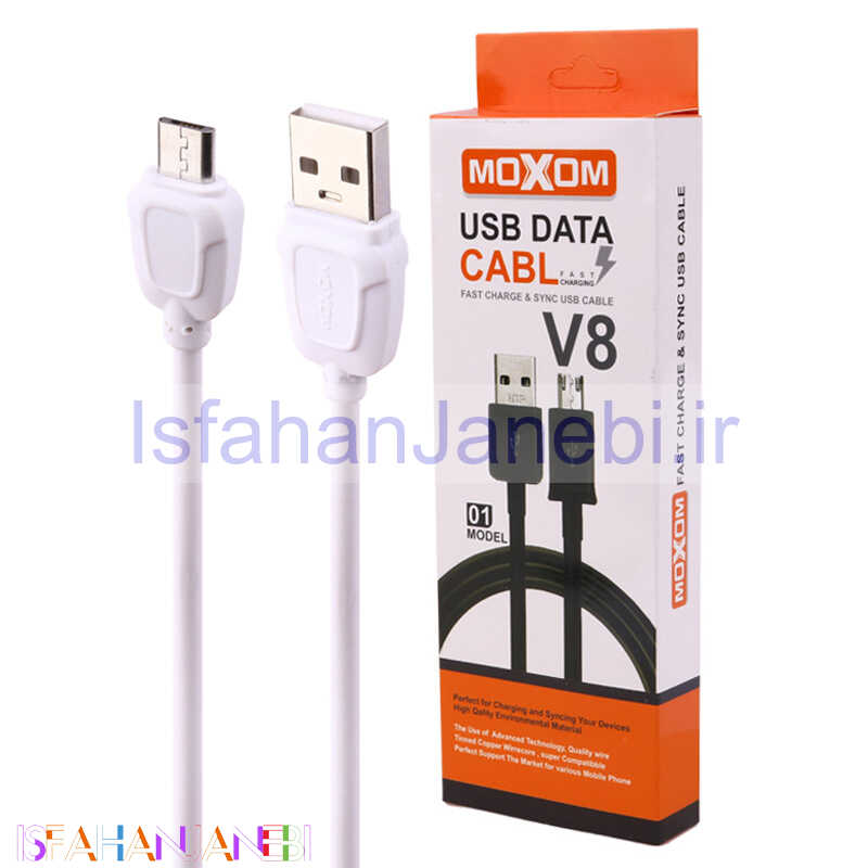 اصفهان جانبی-کابل میکرو یو اس بی فست شارژ Moxom V8-01