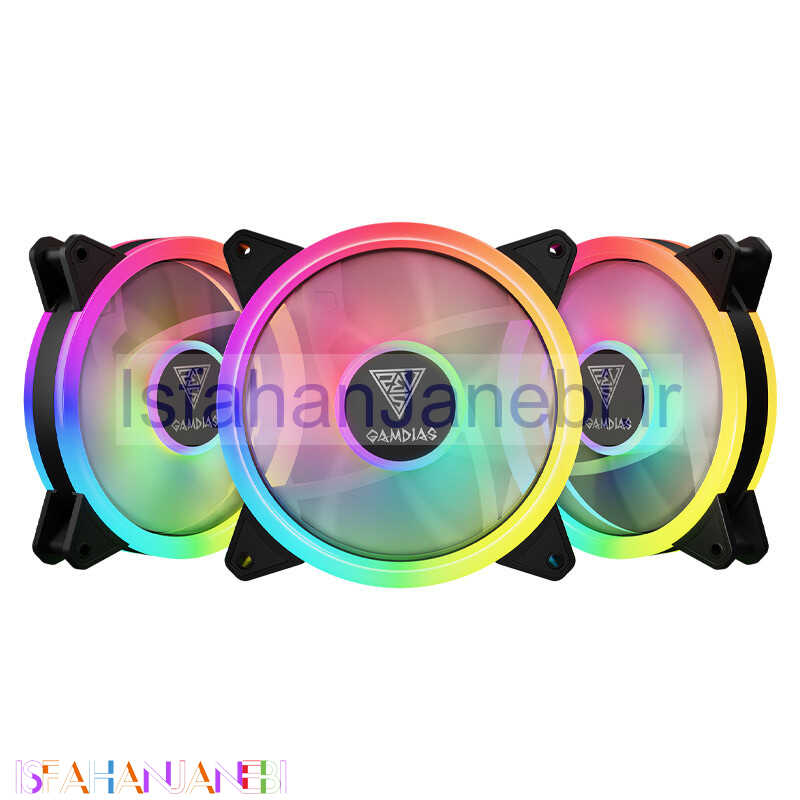 اصفهان جانبی-فن کیس گیم دیاس Gamdias Aeolus M2-1203 LITE ARGB 12*12 بسته 3 عددی