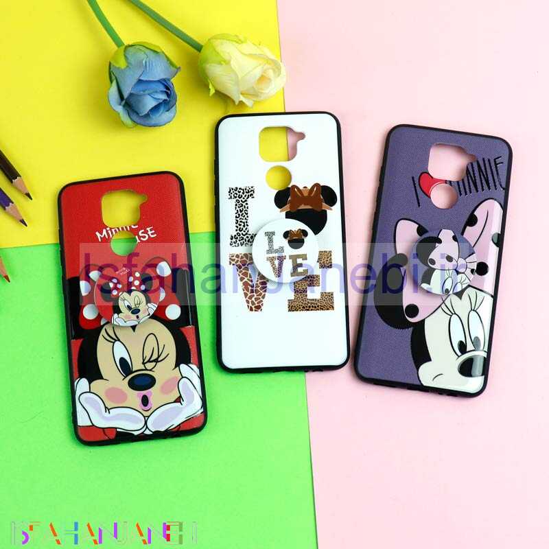 اصفهان جانبی-قاب فانتزی برجسته + پاپ سوکت طرح میکی موس شیائومی Redmi Note 9 سری D