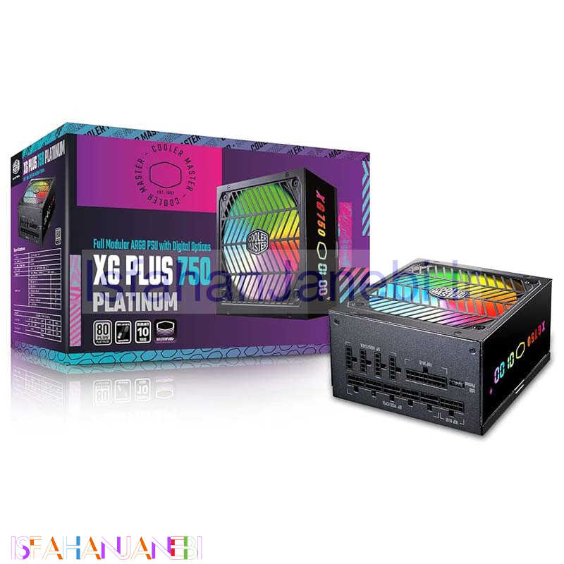 اصفهان جانبی-پاور ماژولار کولر مستر Cooler master XG750 Plus ARGB Platinum 750W