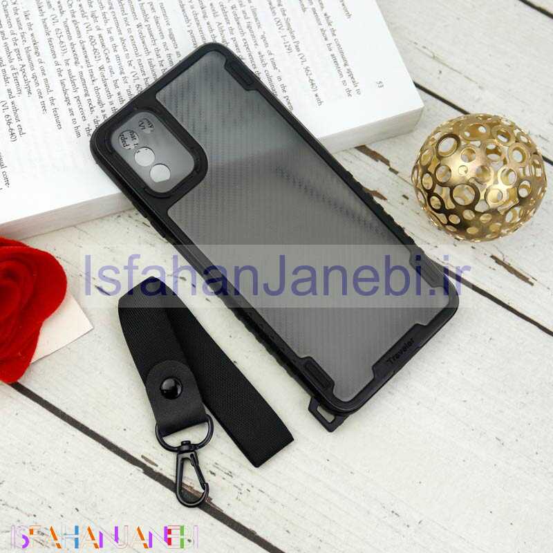 اصفهان جانبی-قاب PC Carbon محافظ لنز دار + بند آویز Xiaomi Poco M3