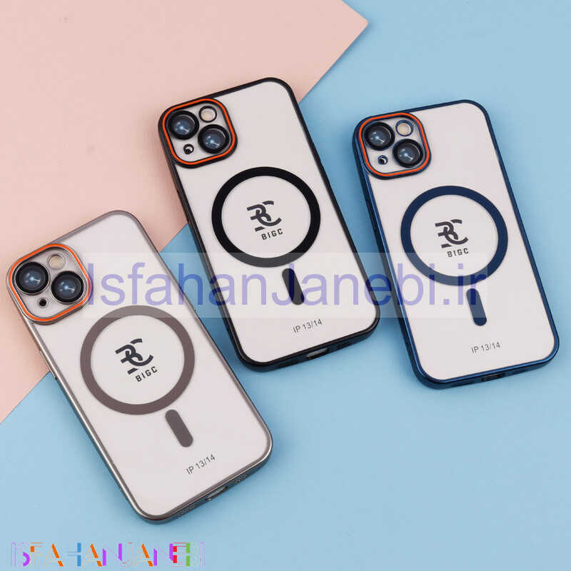 اصفهان جانبی-قاب مگ سیف اورجینال الکتروپلیت BIGC محافظ لنزدار iPhone 13 / 14