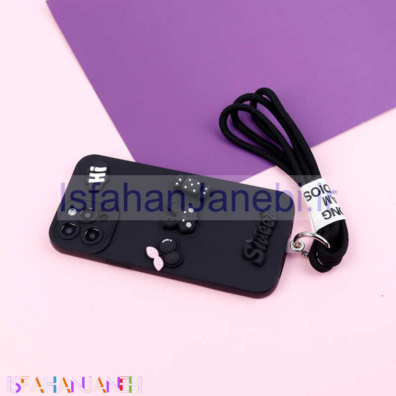 اصفهان جانبی-قاب عروسکی برجسته محافظ لنزدار + بند آویز iPhone 12 Pro Max