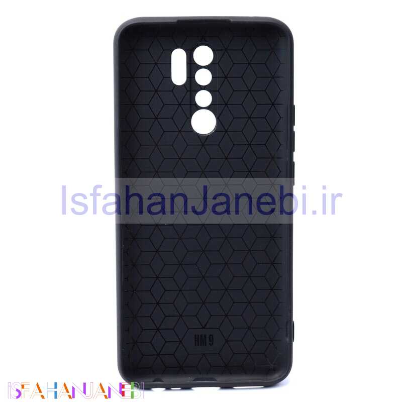اصفهان جانبی-قاب ژله ای شطرنجی محافظ لنز دار Xiaomi Redmi 9 مشکی