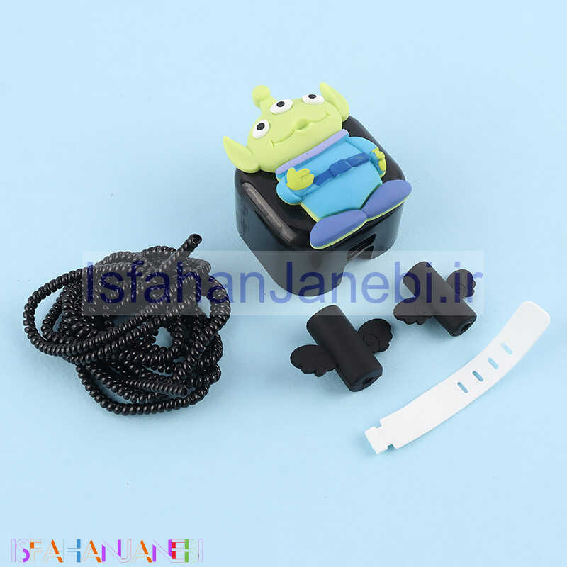 اصفهان جانبی-ست محافظ کابل و کلگی شارژر آیفون طرح آدم فضایی