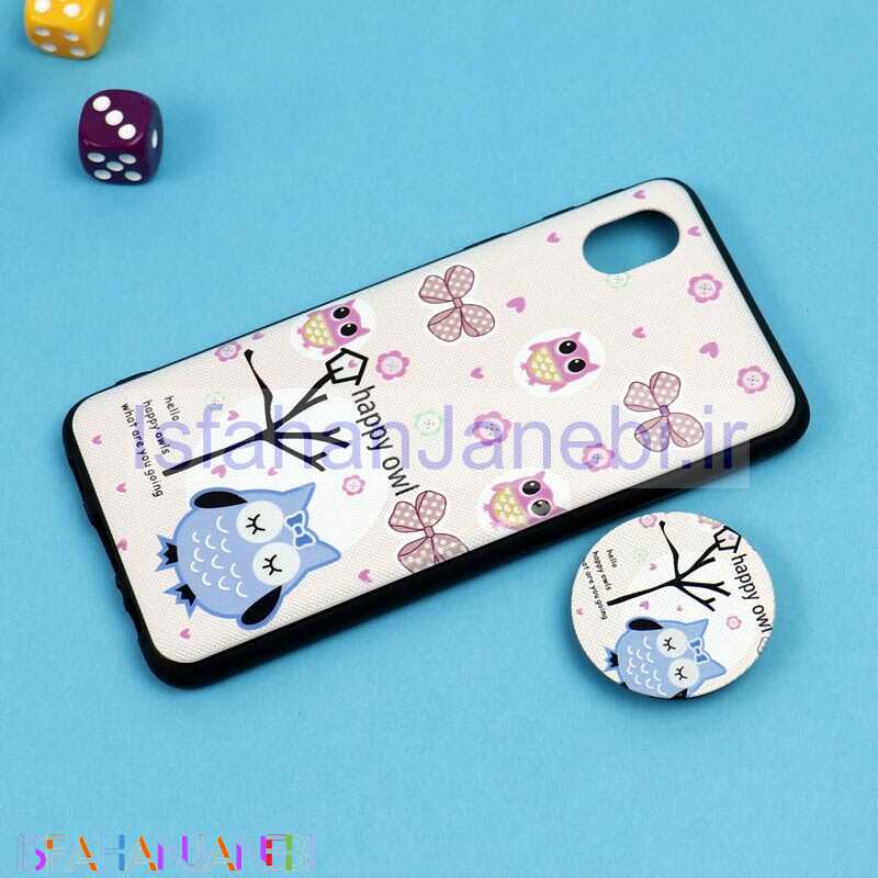 اصفهان جانبی-قاب فانتزی برجسته + پاپ سوکت طرح جغد سامسونگ A01 Core سری D