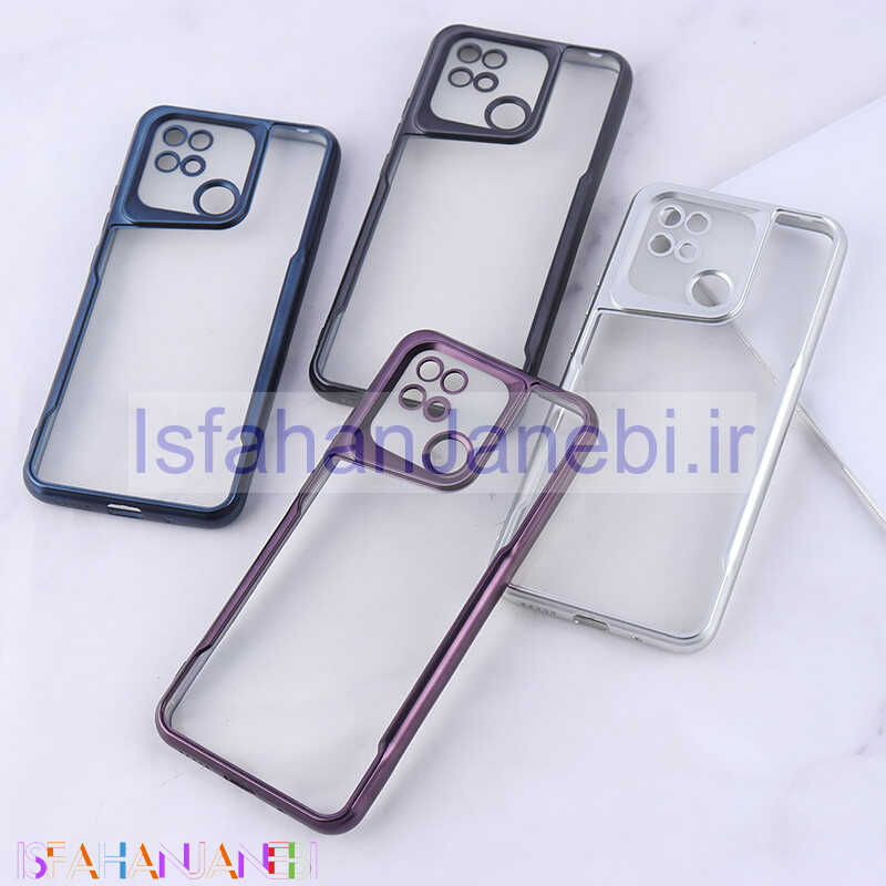 اصفهان جانبی-قاب ژله ای شفاف شیائومی Redmi 10C طرح تیتانیوم محافظ لنزدار