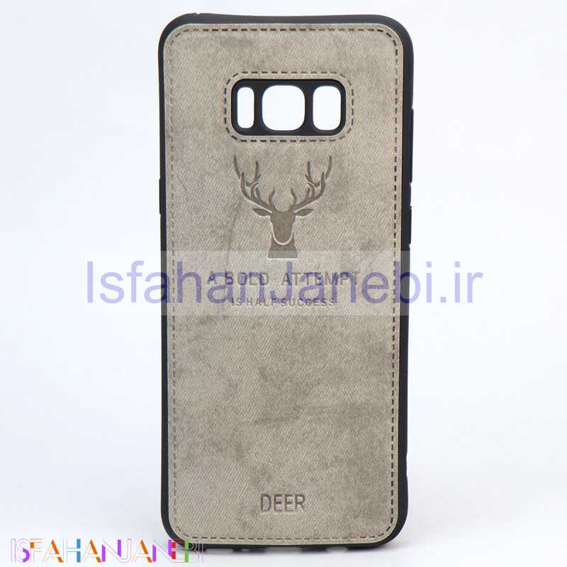 اصفهان جانبی-قاب چرمی طرح گوزن Samsung S8 Plus طوسی