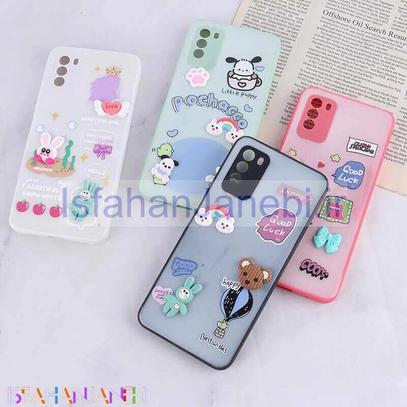 اصفهان جانبی-قاب شاینی شیائومی Poco M3 عروسک برجسته محافظ لنزدار