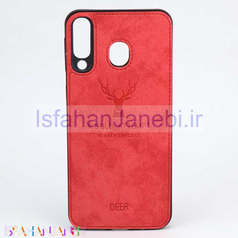اصفهان جانبی-قاب چرمی طرح گوزن Samsung M30 قرمز