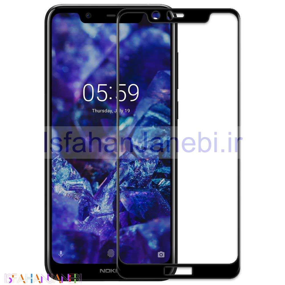 اصفهان جانبی-گلس تمام چسب Nokia 5.1 Plus مشکی