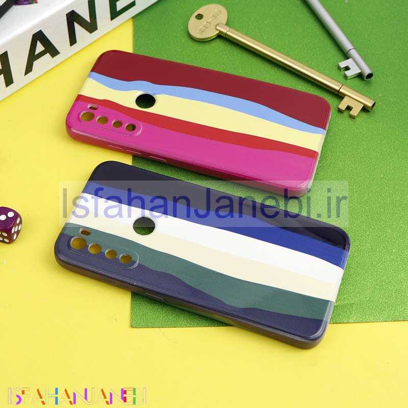 اصفهان جانبی-قاب سیلیکونی محافظ لنزدار طرح رنگین کمانی Xiaomi Redmi Note 8