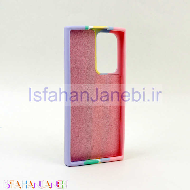 اصفهان جانبی-قاب سیلیکونی اورجینال رنگین کمانی طرح بافت Samsung Galaxy S22 Ultra