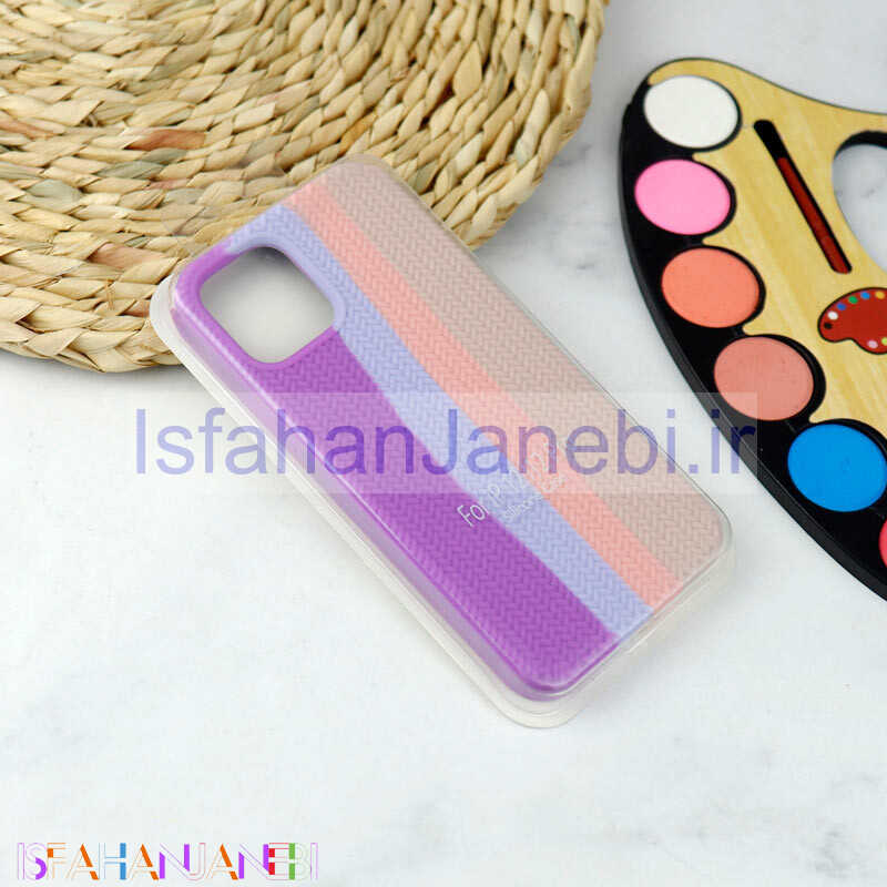 اصفهان جانبی-قاب سیلیکونی رنگین کمانی طرح بافت iPhone 12 / 12 Pro
