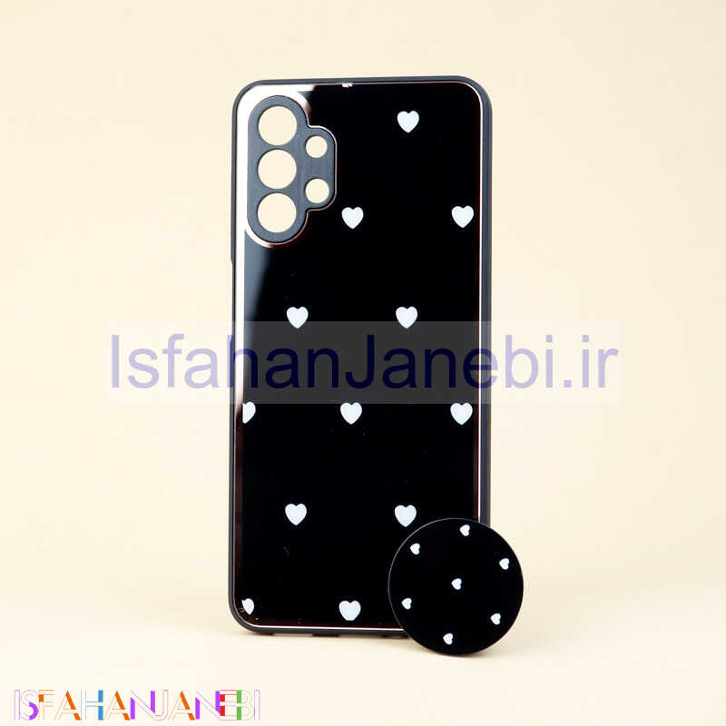 اصفهان جانبی-قاب محافظ لنزدار پشت گلسی طلاکوب + پاپ سوکت Samsung Galaxy A13 4G