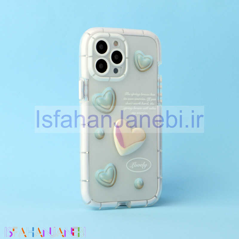 اصفهان جانبی-قاب قلبی هولوگرامی محافظ لنزدار iPhone 13 Pro Max