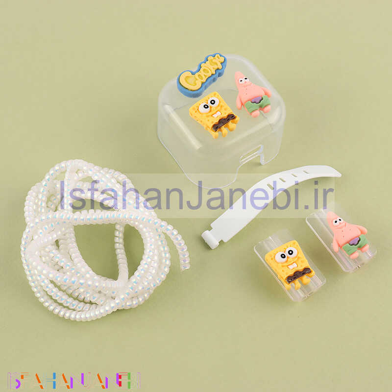 اصفهان جانبی-ست محافظ کابل و کلگی شارژر آیفون طرح باب اسفنجی و پاتریک