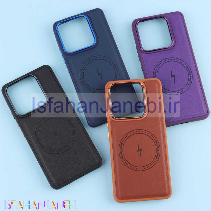 اصفهان جانبی-قاب چرمی مگ سیف شیائومی Redmi Note 13 Pro 4G متال ایرون