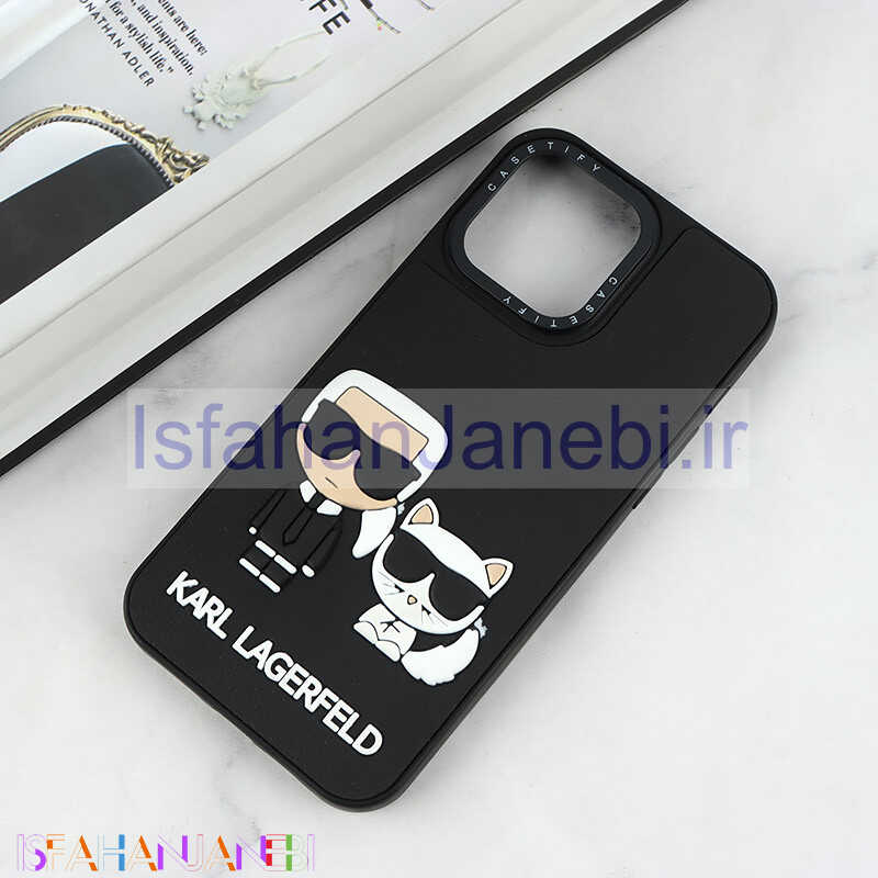 اصفهان جانبی-قاب Casetify آیفون iPhone 14 Pro Max طرح Karl Lagerfeld برجسته
