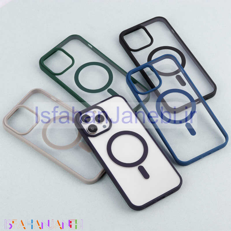 اصفهان جانبی-قاب PC شفاف دور رنگی مگ سیف iPhone 13 Pro Max