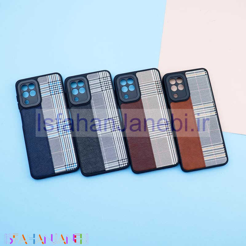 اصفهان جانبی-قاب چرمی پارچه ای محافظ لنزدار Samsung Galaxy A22 4G