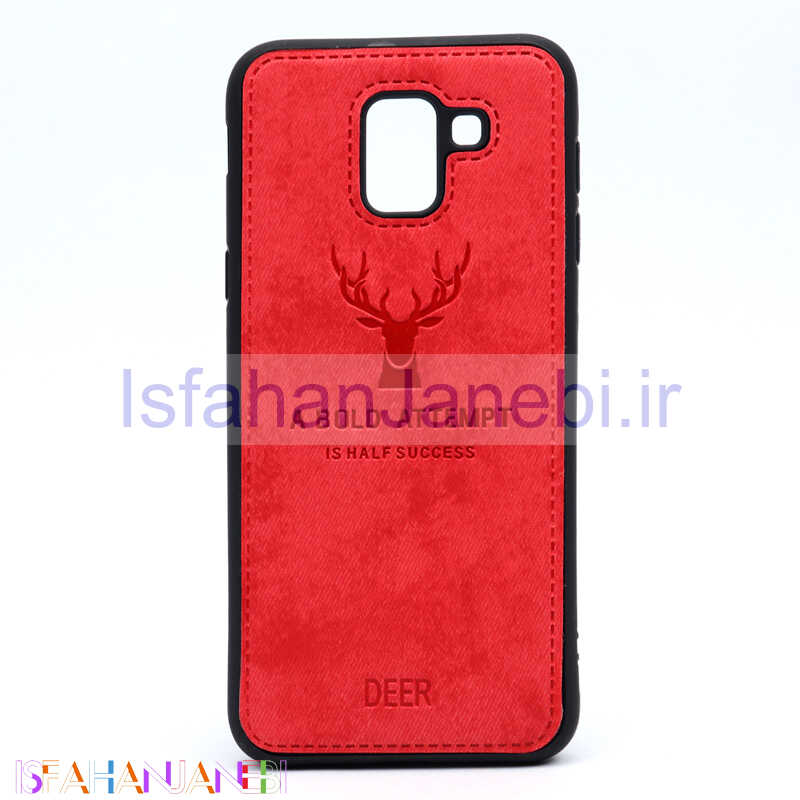 اصفهان جانبی-قاب چرمی طرح گوزن Samsung J6 قرمز