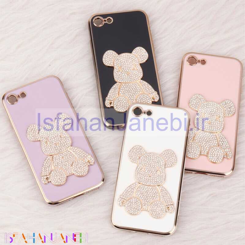 اصفهان جانبی-قاب My Case Power Bear نگین دار محافظ لنزدار iPhone 7 / 8 / SE 2020
