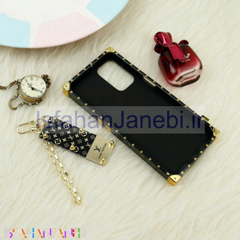 اصفهان جانبی-قاب فانتزی صندوقی LV مشکی طلایی + آویز دستی Samsung Galaxy A23